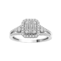 Thumbnail for LADIES RING 1/2 CT ROUND/BAGUETTE DIAMOND 14K WHITE GOLD