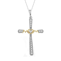 Thumbnail for LADIES PENDANT 1/6 CT ROUND DIAMOND 10K TT WHITE & YELLOW GOLD