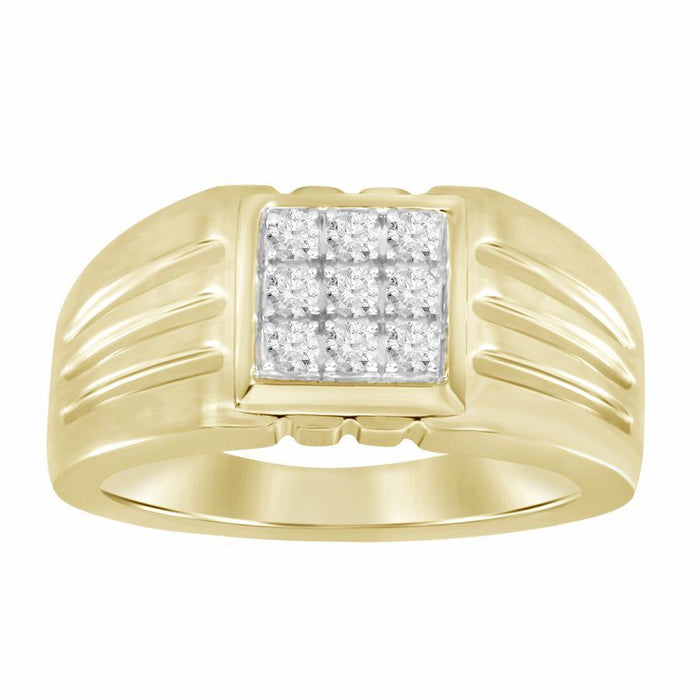 MEN'S RING 1/3 CT ROUND DIAMOND 10K YELLOW GOLD