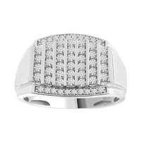 Thumbnail for MEN'S RING 1/2 CT ROUND DIAMOND 10K WHITE GOLD