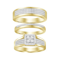 Thumbnail for LADIES TRIO SET 1/2 CT ROUND DIAMOND 10K YELLOW GOLD