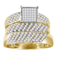 Thumbnail for LADIES TRIO RING SET 1/2 CT ROUND DIAMOND 10K YELLOW GOLD