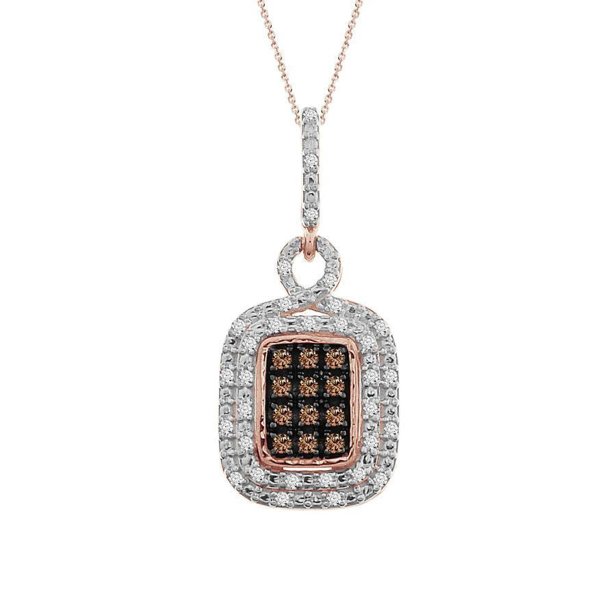 LADIES PENDANT 1/5 CT ROUND DIAMOND 10K ROSE GOLD