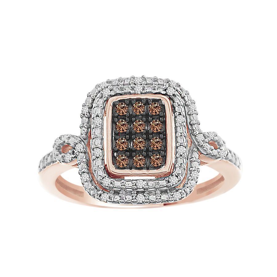 LADIES RING 1/5 CT ROUND DIAMOND 10K ROSE GOLD