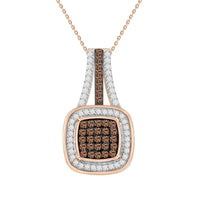 Thumbnail for LADIES PENDANT 1/4 CT WHITE/CHOCOLATE ROUND DIAMOND 10K ROSE GOLD