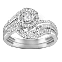 Thumbnail for LADIES BRIDAL RING SET 1/3 CT ROUND DIAMOND 10K WHITE GOLD