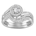 LADIES BRIDAL RING SET 1/3 CT ROUND DIAMOND 10K WHITE GOLD