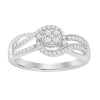 Thumbnail for LADIES BRIDAL RING SET 1/4 CT ROUND DIAMOND 10K WHITE GOLD