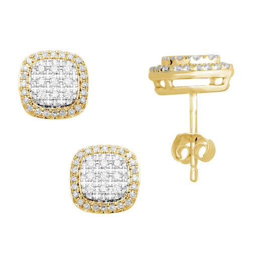 LADIES EARRINGS 1/3 CT ROUND DIAMOND 10K YELLOW GOLD