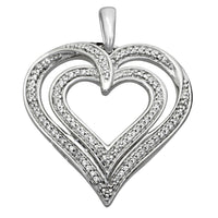 Thumbnail for LADIES PENDANT 1/10 CT ROUND DIAMOND SILVER WHITE