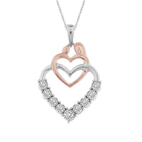 Thumbnail for LADIES PENDANT 1/5 CT ROUND DIAMOND 10K TT WHITE & ROSE GOLD