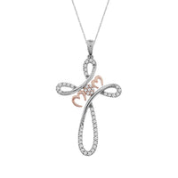 Thumbnail for LADIES PENDANT 1/3 CT ROUND DIAMOND 10K TT WHITE & ROSE GOLD