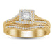 LADIES BRIDAL RING SET 1/4 CT ROUND/PRINCESS DIAMOND 10K YELLOW GOLD