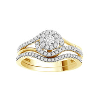 Thumbnail for LADIES BRIDAL RING SET 1/2 CT ROUND DIAMOND 14K YELLOW GOLD