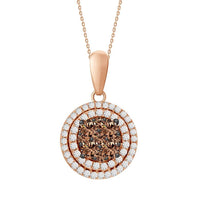 Thumbnail for LADIES PENDANT 1/3 CT WHITE/CHOCOLATE ROUND DIAMOND 10K ROSE GOLD
