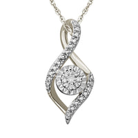 Thumbnail for LADIES PENDANT 0.03 CT ROUND DIAMOND 10K WHITE GOLD