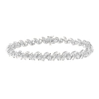 Thumbnail for LADIES BRACELET 3 CT ROUND/BAGUETTE DIAMOND 10K WHITE GOLD