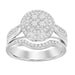 LADIES BRIDAL RING SET 3/4 CT ROUND DIAMOND 14K WHITE GOLD