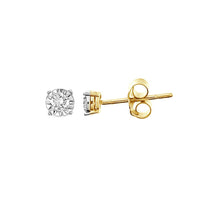 Thumbnail for LADIES EARRINGS 1/6 CT ROUND DIAMOND 10K YELLOW GOLD