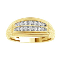 Thumbnail for MEN'S RING 1/4 CT ROUND DIAMOND 10K YELLOW GOLD