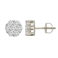 Thumbnail for 1.00CT RD DIAMONDS SET IN SILVER LADIES EARRING