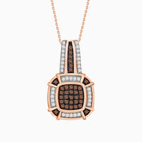 Thumbnail for LADIES PENDANT 1/4 CT WHITE/CHOCOLATE ROUND DIAMOND 10K ROSE GOLD