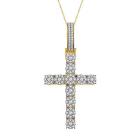 Thumbnail for MEN'S CROSS 1CT ROUND DIAMOND 10K YELLOW GOLD