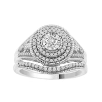 Thumbnail for LADIES BRIDAL RING SET 1/2CT ROUND DIAMOND 14K WHITE GOLD
