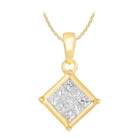 Thumbnail for LADIES PENDANT 1/2 CT PRINCESS DIAMOND 10K YELLOW GOLD