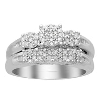 Thumbnail for LADIES BRIDAL RING SET 1/2 CT ROUND DIAMOND SILVER