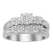 LADIES BRIDAL RING SET 1/2 CT ROUND DIAMOND SILVER