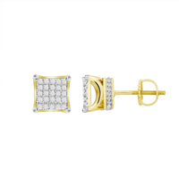 Thumbnail for MEN'S EARRINGS 1/2 CT ROUND DIAMOND 10K YELLOW GOLD