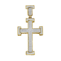 Thumbnail for MEN'S CROSS 1/2 CT ROUND DIAMOND 10K YELLOW GOLD