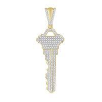 Thumbnail for MEN'S CHARM 1/2 CT ROUND DIAMOND 10K YELLOW GOLD