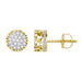 MEN'S EARRINGS 1 CT ROUND DIAMOND 10K YELLOW GOLD