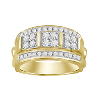 Thumbnail for MEN'S RING 1 CT ROUND DIAMOND 10K YELLOW GOLD