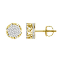 Thumbnail for MEN'S EARRINGS 1/6 CT ROUND DIAMOND 10K YELLOW GOLD