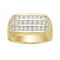 Thumbnail for MEN'S RING 1 CT ROUND DIAMOND 10K YELLOW GOLD