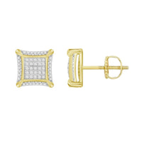 Thumbnail for MEN'S EARRINGS 1/4 CT ROUND DIAMOND 10K YELLOW GOLD