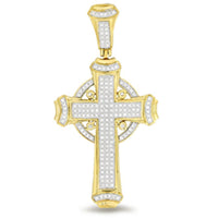 Thumbnail for MEN'S CROSS 1/2 CT ROUND DIAMOND 10K YELLOW GOLD