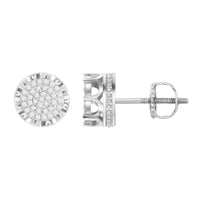 Thumbnail for MEN'S EARRINGS 1/4 CT ROUND DIAMOND 10K WHITE GOLD
