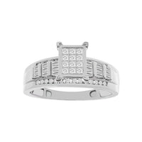 Thumbnail for LADIES RING 1/2 CT ROUND/PRINCESS/BAGUETTE DIAMOND SILVER