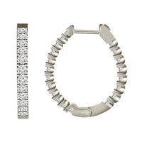 Thumbnail for LADIES HOOP EARRINGS 5 CT ROUND DIAMOND 14K WHITE GOLD