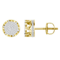 Thumbnail for MEN'S EARRINGS 1/3 CT ROUND DIAMOND 10K YELLOW GOLD