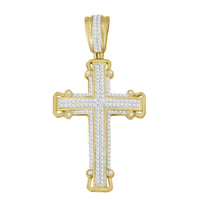 Thumbnail for MEN'S CROSS 1/2 CT ROUND DIAMOND 10K YELLOW GOLD