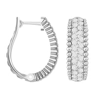 Thumbnail for LADIES HOOPS 1 1/2 CT ROUND DIAMOND 10K WHITE GOLD