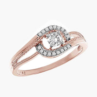 Thumbnail for LADIES RING 1/4 CT ROUND DIAMOND 10K TT ROSE & WHITE GOLD