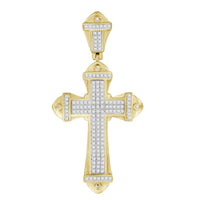Thumbnail for MEN'S CROSS PENDANT 1/2 CT ROUND DIAMOND 10K YELLOW GOLD