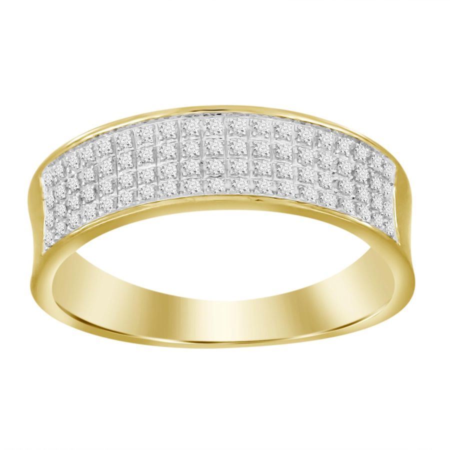 MEN'S RING 1/4 CT ROUND DIAMOND 10K YELLOW GOLD