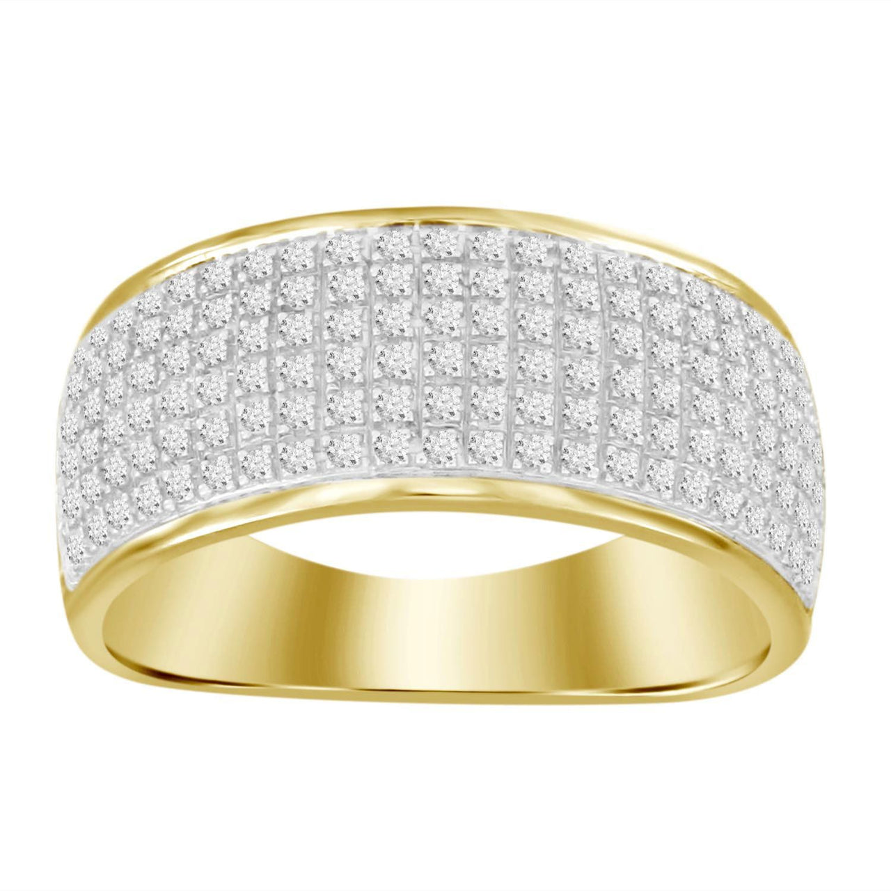 MEN'S RING 1/2 CT ROUND DIAMOND 10K YELLOW GOLD